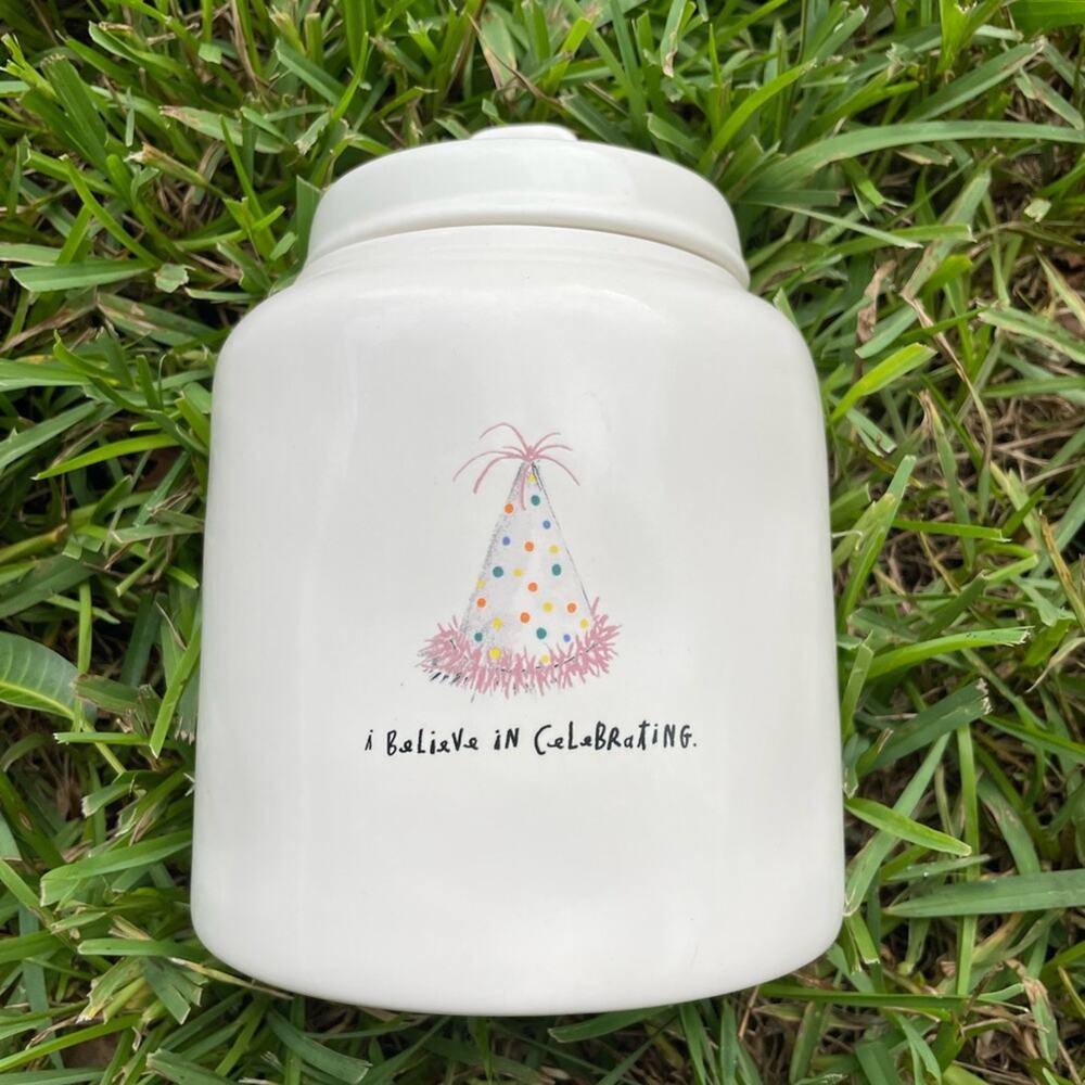 Large Rae Dunn By Magenta, I Believe In Celebrating Birthday Canister